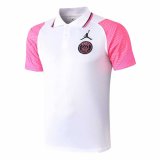 2020-2021 PSG X Jordan White & Pink Soccer Polo Jersey