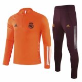 2020-2021 Real Madrid UCL Orange Half Zip Soccer Training Suit