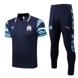 Marseille Blue Training Suit Polo + Pants Mens 2022/23