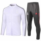 2020/2021 Real Madrid White Jacket Soccer Training Suit Men
