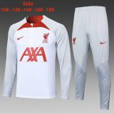 Liverpool White Training Sweatshirt + Pants Kids 2023/24