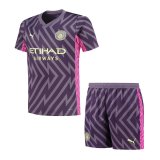 Manchester City Goalkeeper Purple Jersey + Short Kids 2023/24