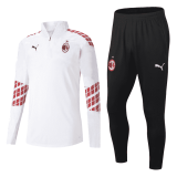 2020/2021 AC Milan White Half Zip Soccer Training Suit Men