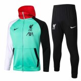 2020/2021 Liverpool Green Hoodie Jacket Soccer Training Suit Men