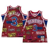 Philadelphia 76ers Slap Sticker Allen Iverson Swingman Jersey Mens 1996-97 IVERSON #3