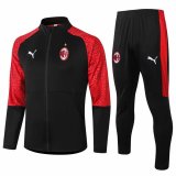 2020-2021 AC Milan Black Jacket Soccer Training Suit