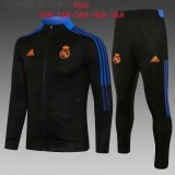 Real Madrid Black Training Suit Jacket + Pants Kids 2021/22