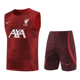 Liverpool Burgundy Training Singlet + Short Mens 2023/24