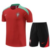 Portugal Red Training Jersey + Short Mens 2024