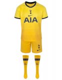 2020/2021 Tottenham Hotspur Third Yellow Soccer Whole Kit Jersey + Short + Socks Kid's