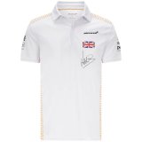 McLaren Lando Norris 2021 White F1 Team Polo Jersey Mens