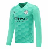 2020/2021 Manchester City Goalkeeper Green Long Sleeve Soccer Jersey Men's
