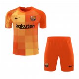 Barcelona Goalkeeper Orange Jersey + Short Kids 2021/22