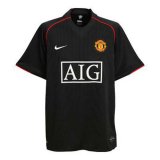 2007-2008 Manchester United Retro Away Black Men Soccer Jersey Shirt