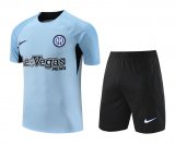 Inter Milan Light Blue Training Jersey + Short Mens 2023/24
