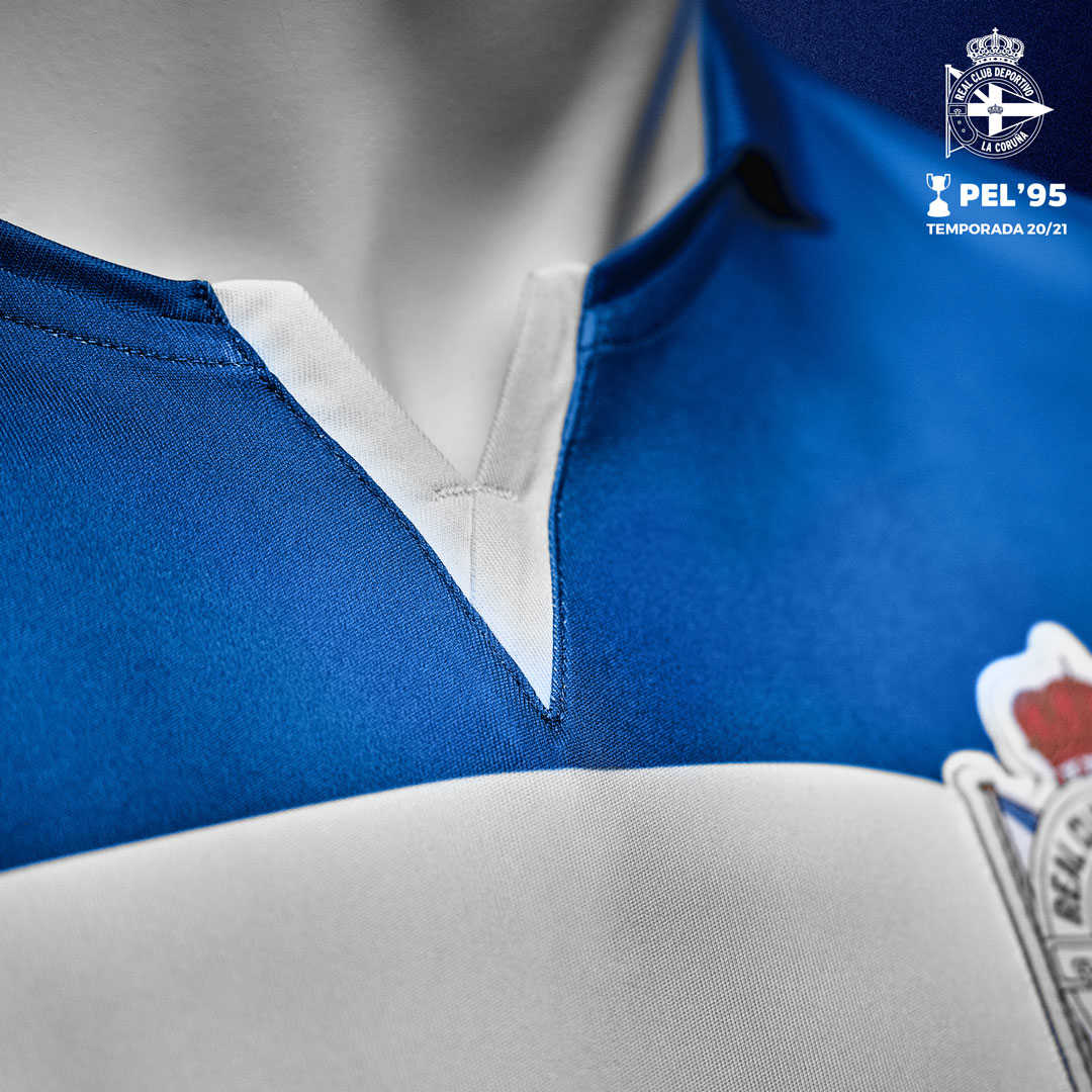 2020/2021 Deportivo de La Coruña Home Blue&White Stripes Men Soccer Jersey Shirt