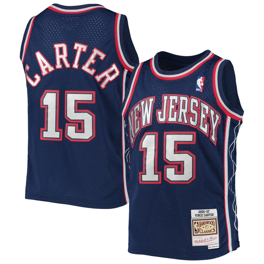 Brooklyn Nets Navy Hardwood Classics Swingman Jersey Mens 2006/2007 #CARTER -15