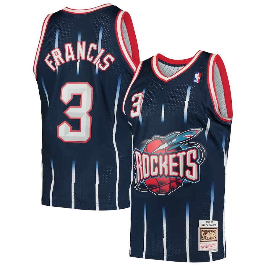 Houston Rockets Navy Mitchell & Ness Hardwood Classics Swingman Jersey Mens 1999/2000 #FRANCIS -3