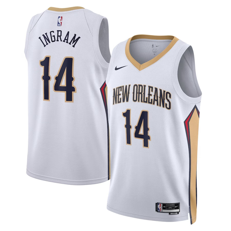 Orleans Pelicans White Swingman Jersey - Association Edition Mens 2023/24 #INGRAM - 14